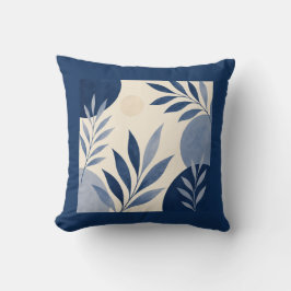 Gardens Syracuse Ivoorkleurig Blauw Bladerenkussen Kussen