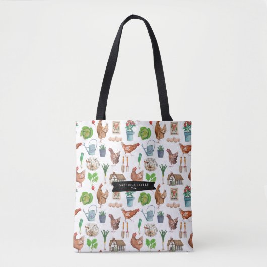 Gardenteelpatroon voor boerderijen tote bag (Voorkant)