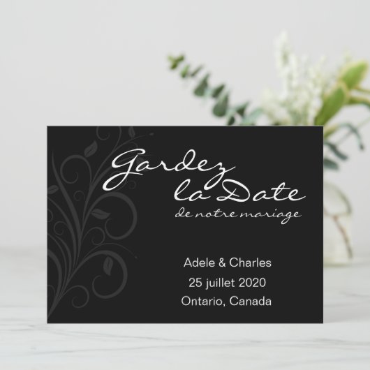 Gardez La Date de notre Mariage Invitation Kaarten (Staand voorkant)