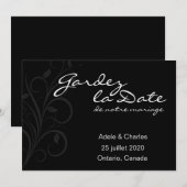 Gardez La Date de notre Mariage Invitation Kaarten (Voorkant / Achterkant)