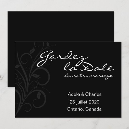 Gardez La Date de notre Mariage Invitation Kaarten (Voorkant / Achterkant)