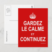 GARDEZ LE CALME ET CONTINUEZ BRIEFKAART (Voorkant / Achterkant)