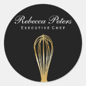 Gardezweep (goud) | Culinair Meester Ronde Sticker (Voorkant)