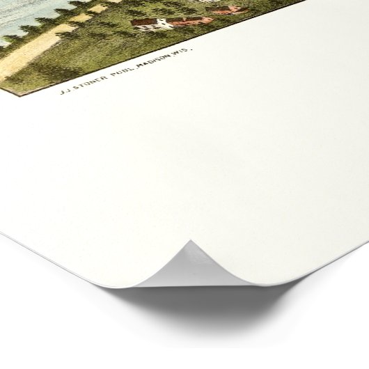 Gardiner & Pittston, ME Panoramic Map - 1878 Poster (Hoek)