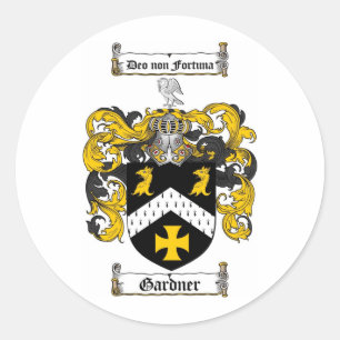GARDNER FAMILY CREST - GARDNER WAPEN RONDE STICKER