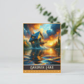 Gardner Lake, Connecticut |  schilderij Briefkaart (Staand voorkant)