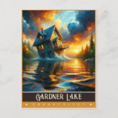 Gardner Lake, Connecticut |  schilderij Briefkaart (Voorkant)