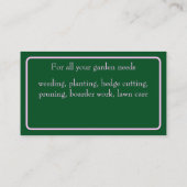 Gardner-Visitekaartje Visitekaartje (Achterkant)