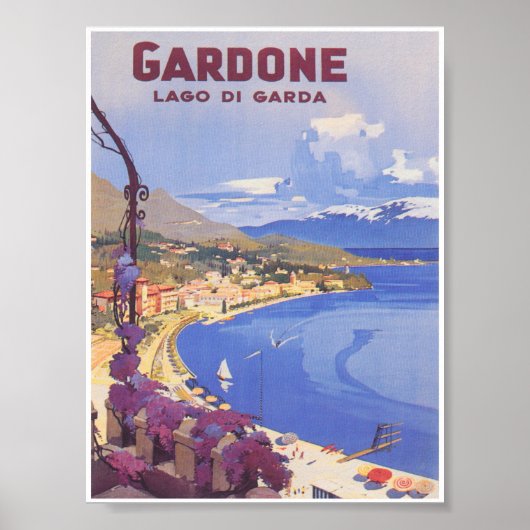 Gardone Italy Vintage Travel Poster (Voorkant)