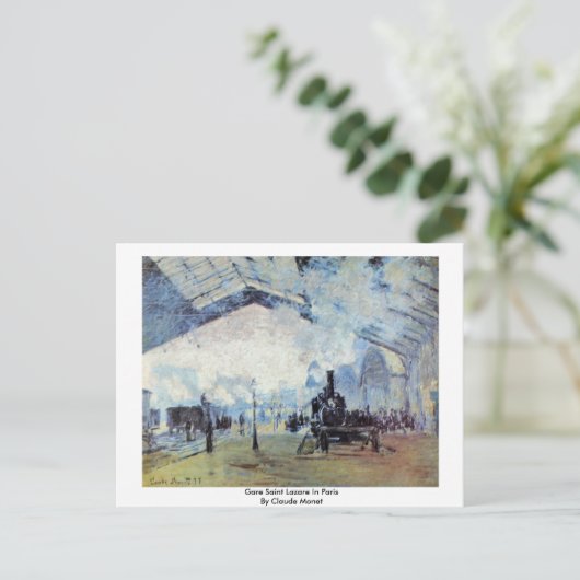 Gare Saint Lazare in Parijs door Claude Monet Briefkaart (Staand voorkant)