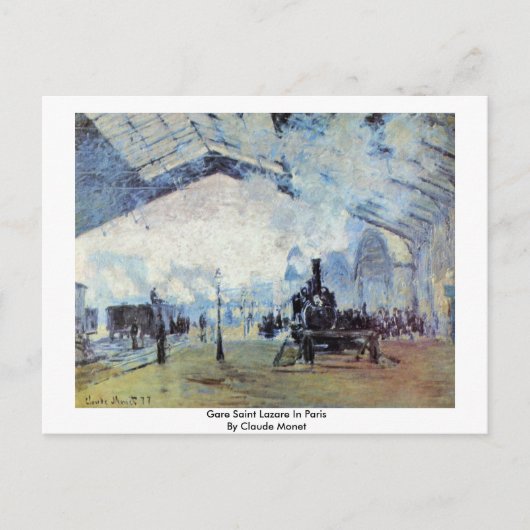 Gare Saint Lazare in Parijs door Claude Monet Briefkaart (Voorkant)