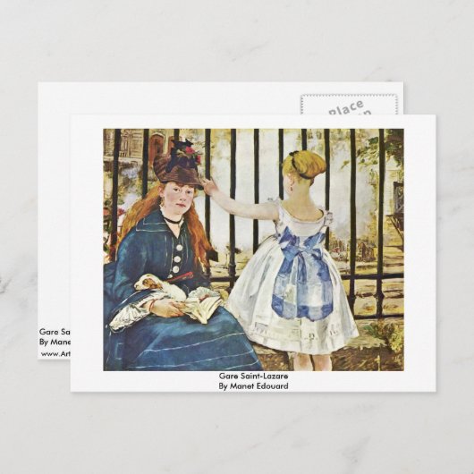 Gare Saint-Lazare van Manet Edouard Briefkaart (Voorkant / Achterkant)