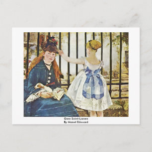 Gare Saint-Lazare van Manet Edouard Briefkaart