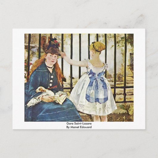 Gare Saint-Lazare van Manet Edouard Briefkaart (Voorkant)