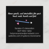 Garen ambachten haak haak harten vierkante visitekaartje (Achterkant)