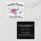 Garen ambachten haak haak harten vierkante visitekaartje (Voorkant / Achterkant)