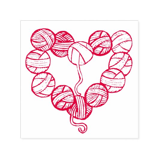 Garen Bal Hart Zelfinktende Stempel (Design)