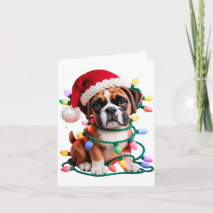 Garen Boxer Hond Naaien Breien Haken Kerstmis Kaart