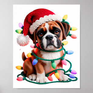 Garen Boxer Hond Naaien Breien Haken Kerstmis Poster
