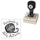 garen brei-haakwerk, handgemaakt van een visstempe rubberstempel (Gestempeld)