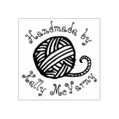 garen brei-haakwerk, handgemaakt van een visstempe rubberstempel (Afrduk)