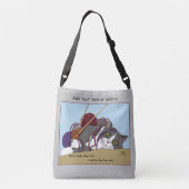 garen breien grappige kat crossbody tas (Achterkant)