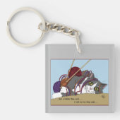 garen breien grappige kat sleutelhanger (Voorkant)