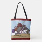 garen breien grappige kat tote bag (Achterkant)