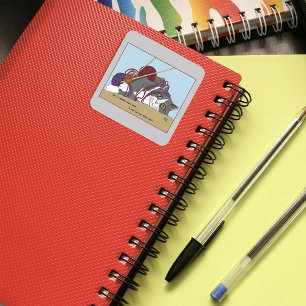 garen breien grappige kat vierkante sticker