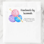 Garen en haakwerk rechthoekige sticker (Tas)