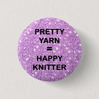 " GAREN = HAPPY KNITTER" RONDE BUTTON 3,2 CM
