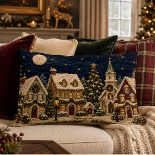 Garen Kerst Dorp 16x12 Accent Kussen