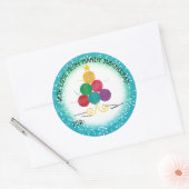 Garen Kerstboom haak haken ambachten Ronde Sticker (Envelop)