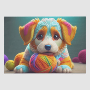 Garen Puppy Kleurrijke Hond Gemaakt Van Garen Tissuepapier