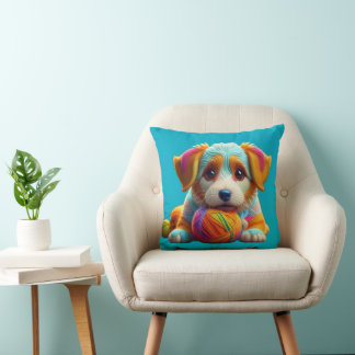 Garen Puppy Kleurrijke Hond van Garen Kussen