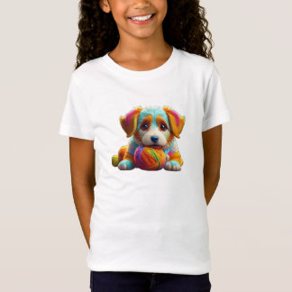 Garen Puppy Kleurrijke Hond van Garen T-shirt