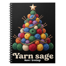 Garen Sage Kleurrijke Breien Kerstboom Vakantie Notitieboek
