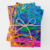 Garen Tangles Kleurrijke Haak en Breien Gift Inpakpapier Vel (In situ)