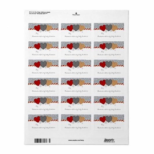 Garen trui hartjes breien haakwerk Kerstmis Etiket (Full Sheet)