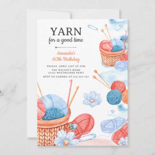 Garen voor een goede tijd gehaakte verjaardagsfees kaart (Voorkant)