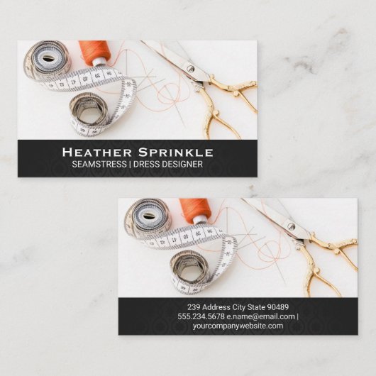 Garenklossen | Naister | Fantasie randafwerking Visitekaartje (Voorkant / Achterkant)