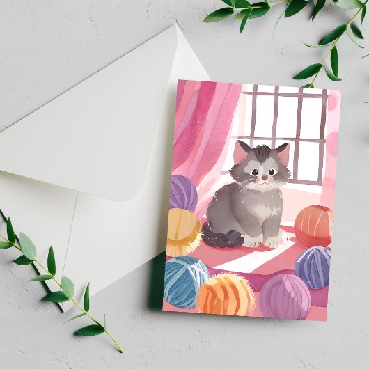 garenkogelkitten | Cat Waterverf Briefkaart