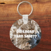 Garenliefde Brei gehaakte blauw beige grappig Sleutelhanger (Voorkant)