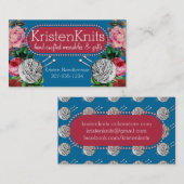 Garens breinaalden, brei- en  rozen visitekaartje (Voorkant / Achterkant)