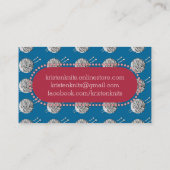 Garens breinaalden, brei- en  rozen visitekaartje (Achterkant)