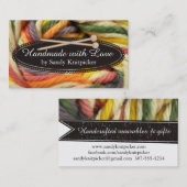 Garens breinaalden, gehaakte kleurige garens visitekaartje (Voorkant / Achterkant)