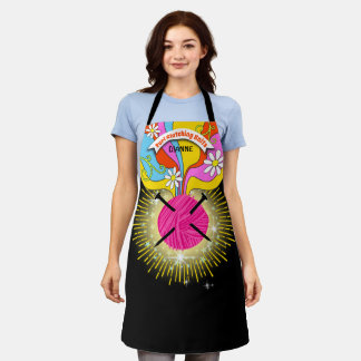 Garens breinnaalden, groovy hippie regenboogkraffe schort