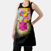 Garens breinnaalden, groovy hippie regenboogkraffe schort (Insitu)