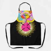 Garens breinnaalden, groovy hippie regenboogkraffe schort (Voorkant)