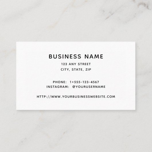 Garens die glasvezel breien Moderne Minimale grijz Visitekaartje (Achterkant)